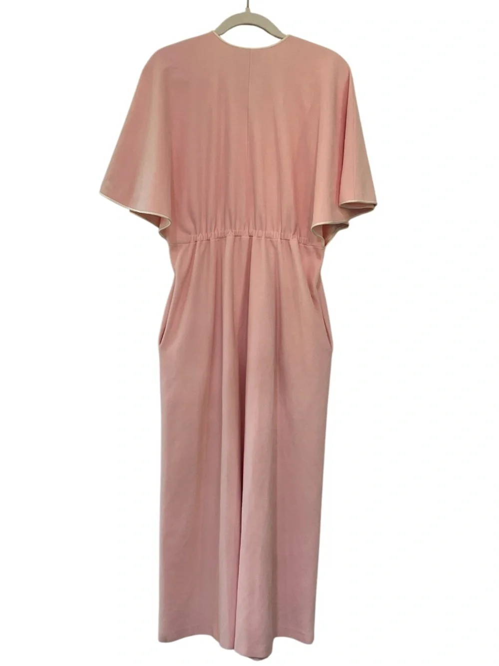 Vanity Fair Vintage 80s Hostess Lounge Dress Robe Pink Zip Front Pockets Medium